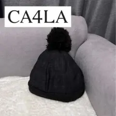 CA4LA 黒 ニット帽 チェック柄