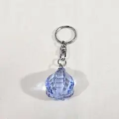 クリスタル調 キーホルダー ブルー