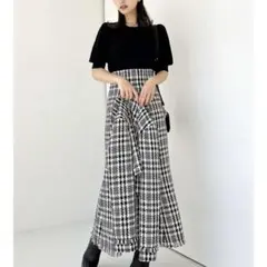ツイードマーメイドスカート ブラック