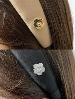 『MARYQUANT』ベーシックサテンカチューシャセット（ブラック・ベージュ）のサムネイル