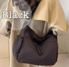大容量 韓国 タッセル付き 斜めがけ ショルダーバッグ トートバッグ ブラック