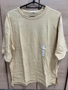 GU イエロー 5分袖 Tシャツ M