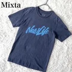 【MIXTAミクスタ】Tシャツ 顔料染め ヴィンテージ加工 Ｓ　ネイビーのサムネイル