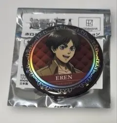 進撃の巨人　ホログラムキャラバッジコレクション　エレン　缶バッジ