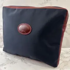 ほぼ未使用品LONGCHAMP ロンシャン ナイロン×本革 レザークラッチバッグ