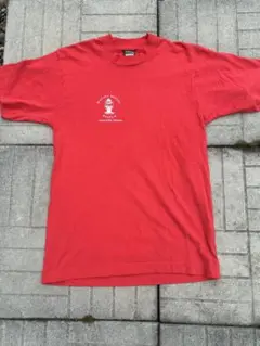90s アメリカ製 フルーツオブザルーム ワンポイント赤Tシャツ