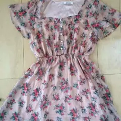 NICE CLAUP 花柄ワンピース