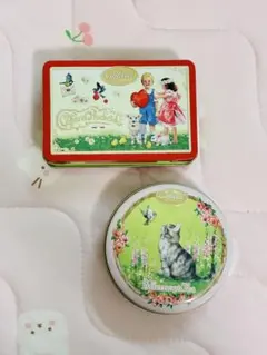 Caffarel カファレル 猫　空き缶 2個セット Afternoon tea