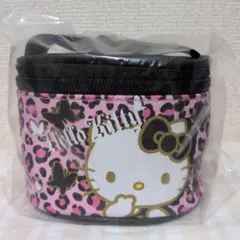 【新品・タグ付き】ミニミニバニティポーチ ヒョウ柄　ハローキティ