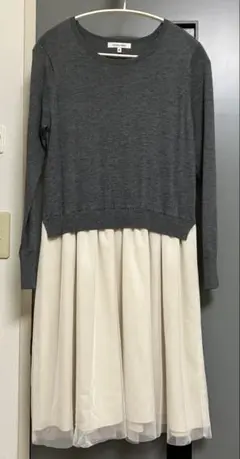 【値下げ】GLOBAL WORK ドッキングワンピース M チュールスカート