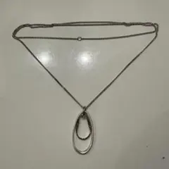 シルバーカラー ダブルオーバル ネックレスのサムネイル