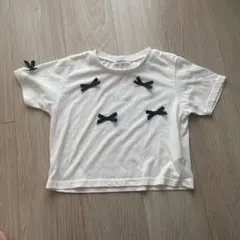 Lovetoxic 半袖Tシャツ ホワイト リボン付き