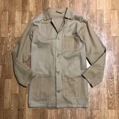 70〜80s unknown ユーロ カバーオール ベージュ コットン ツートン