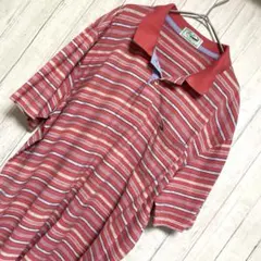 Crocodile ポロシャツ ボーダー ピンク系 XL ゴルフトップスのサムネイル