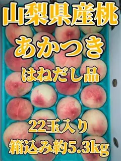 山梨県産桃　あかつき　22玉入り　箱込み約5.3kgのサムネイル