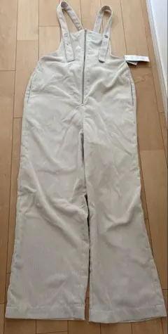 reca フロントジップコーデュロイサロペット