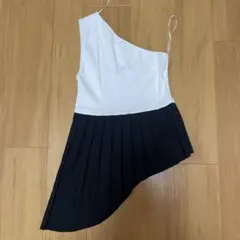 ZARA アシンメトリープリーツノースリーブ M