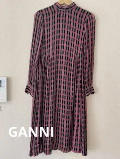 GANNI チェック柄 シャツワンピース チェック柄 Ganni(ガニー) ワンピース・オールインワン