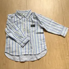 美品　アプレレクール　長袖シャツ　90cm ストライプ　ブルー系