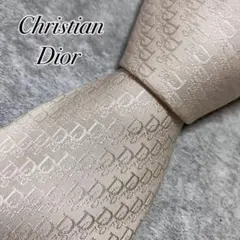 美品　クリスチャンディオール　ネクタイ　トロッター柄　ロゴ柄　ホワイト系　結婚式