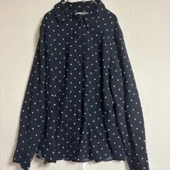 美品✨H&M ネイビー ドット柄 長袖シャツ 【Mサイズ】