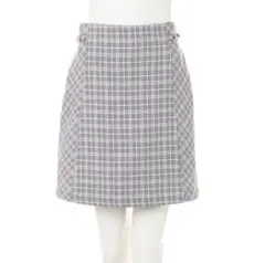 【未使用】INGNI ビット付きチェック柄台形スカート　グレー　Mサイズ