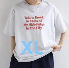 オーバーサイズ ロゴプリント 半袖Tシャツ グレー XLのサムネイル