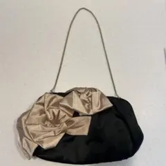 レディース パーティーバッグ リボン 黒