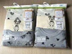 Disney ミッキー柄 ベビー肌着 3枚セット 2セット　合計６枚　80 新品