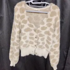 NICE CLAUP ヒョウ柄カーディガン ベージュ系