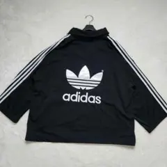 adidas トラックジャケット バックロゴ刺繍 デカロゴ トレフォイルロゴ刺繍