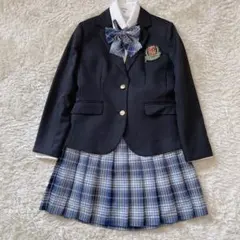 アリサナ 卒服 フォーマル 165 女の子 金ボタン ブルー チェック セット