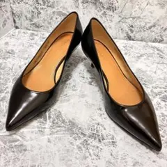 COACH コーチ パンプス 4 1/2D 約21.5cm ブラック レザー