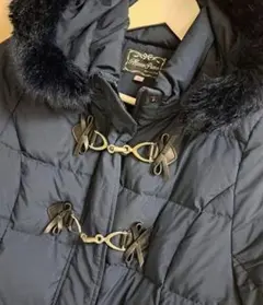 メゾピアノ　ナルミヤ暖かい　ダウン　ロング　コート150 ネイビーリボン紺可愛い