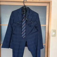 スーツセット 170cm ネイビー チェック柄