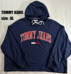 TOMMY JEANS トミージンズ パーカー ネイビー ショート丈 XL