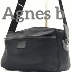 アニエスベー ショルダーバッグ カメラバッグ ナイロン レザー ブラック