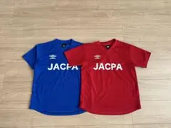 ジャクパサッカー　ユニフォーム上下　赤、青　150 ジャクパ☆JACPA☆150☆サッカー ユニフォーム アンブロ umbro - メルカリ