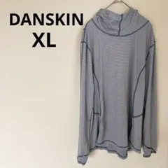 1点もの✨️DANSKIN 【XL】ストライプフード付きTシャツ おしゃれ