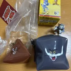 新品　トムとジェリー　ミニポーチ　キーホルダー　2個セット　ねらうトムマスコット