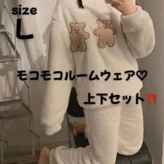 秋冬　L もこもこ　ルームウェア　セットアップ　キャラクター　長袖　あったかい