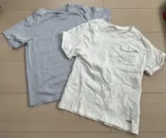 UNIQLO h&m Tシャツ 130cm ブルーグレー ホワイト 2枚セット
