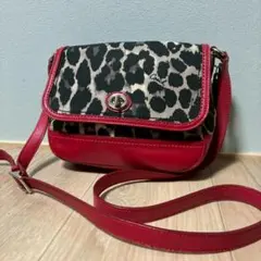 COACH Leopard Print Red Camera Bag
