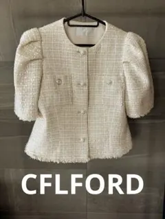 ツイードジャケット ノーカラージャケット