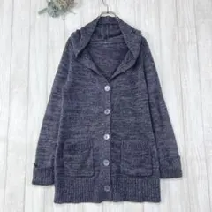 ロングカーディガン フード付き