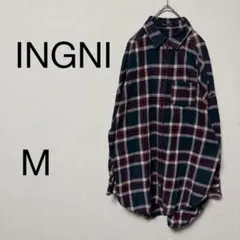 イング　INGNI 長袖シャツ 【M】チェック柄　綿100% 秋冬