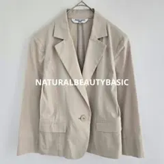 ナチュラルビューティーベーシック　テーラードジャケット　ベージュ　S　上着