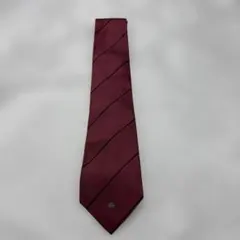 バーバリー ネクタイ 紳士用 エンジ色 黒ライン