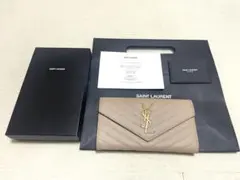 【✨美品✨】 サンローラン カサンドラ 長財布 ベージュ 付属品完備のサムネイル