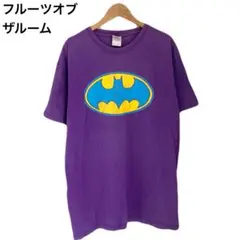 フルーツオブザルーム　バットマン　プリント　半袖　パープル　コラボTシャツ　XL